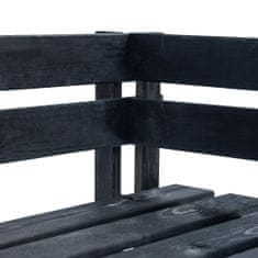 Greatstore Rohová zahradní lavice z palet dřevo černá