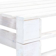 Greatstore Rohová zahradní lavice z palet dřevo bílá
