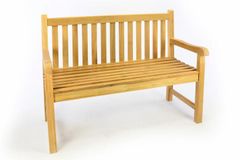 Greatstore Zahradní dřevěná lavice DIVERO - neošetřené týkové dřevo - 120 cm