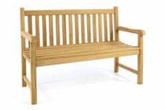 Greatstore Zahradní lavice DIVERO - ošetřené týkové dřevo - 130 cm