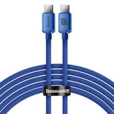 BASEUS Crystal Shine kabel USB-C / USB-C 5A 100W 2m, modrý