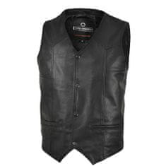 Cruison Vesta CLASSIC - pánská černá kožená vesta vel. 4XL