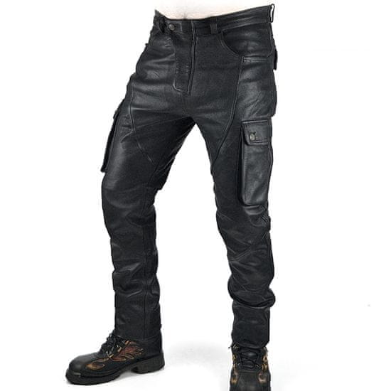 Cruison Kalhoty DODGE - pánské černé kožené kapsáče vel. 30