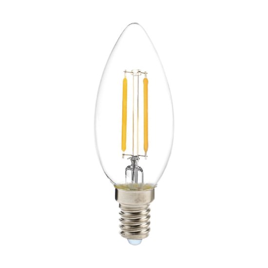 WELEDU LEDisonka LED vláknová žárovka svíčka E14 2W teplá bílá 2700K
