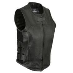 Cruison Vesta LADY SWAT - dámská černá kožená vesta s přezkami vel. XL