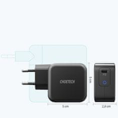 Q6006 GaN síťová nabíječka USB-C 60W PD + kabel USB-C / USB-C 1.8m, černá