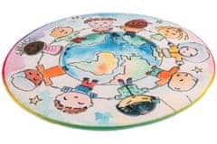 Obsession AKCE: 80x80 (průměr) kruh cm Dětský kusový koberec Juno 477 World Map kruh 80x80 (průměr) kruh