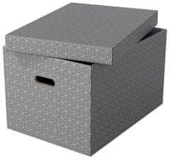 Esselte Box úložný Home velký, šedý, sada 3 ks