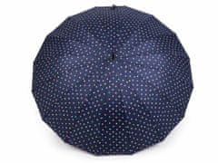 Kraftika 1ks 2 modrá tmavá velký rodinný deštník s puntíky