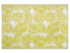 Beliani Oboustranný venkovní koberec s motivem palmových listů v žluté barvě 120 x 180 cm KOTA