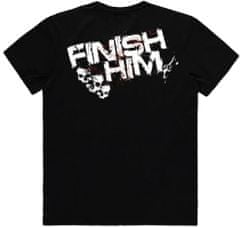 CurePink Pánské tričko Mortal Kombat: Finish Him (L) černá bavlna