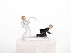 Paris Dekorace Svatební figurky ženich a nevěsta s prutem