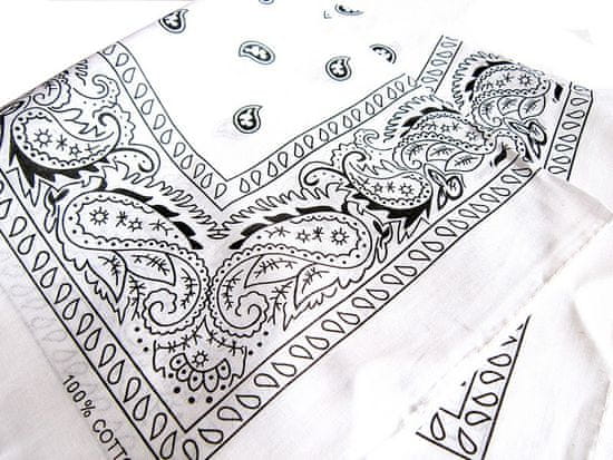 Motohadry.com Šátek Paisley bandana - 43601, bílá, 55x55 cm