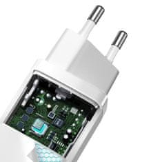BASEUS GaN2 Lite síťová nabíječka USB / USB-C 65W, bíla