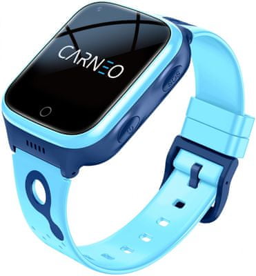 moderní chytré hodinky carneo GuardKid+ 4G dětské hodinky kontrolní hodinky pro děti rodičovská kontrola dlouhá výdrž hodinky s GPS lokátorem sledování polohy dítěte oboustranná komunikace kontrola přes chytré hodinky videohovor síť GSM sms zprávy hovory chytré hodinky podporující volání dětské hodinky s kontrolou vyměnitelný řemínek Bluetooth WiFi GPS lokalizace dítěte integrovaná kamera skrytý odposlech přehrávání hudby focení pomocí hodinek funkce ip67 krytí odolné vodě a potu voděodolné dětské hodiny hodinky pro kontrolu doprovodoná aplikace ovládání skrze mobilní aplikaci hlasové zprávy školní režim školní chytré hodinky