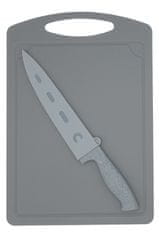 Steuber Krájecí deska s nožem Chef šedá 36 x 25 cm