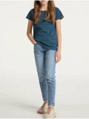 Ragwear Tmavě modré holčičí vzorované tričko Ragwear Violka Chevron 128