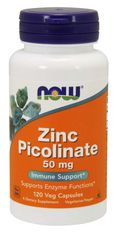 NOW Foods Zinc Picolinate (zinek pikolinát), 50 mg, 120 rostlinných kapslí