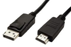 DisplayPort - HDMI kabel, DP(M) -> HDMI M, TPE, černý, 2m (11.44.5781)