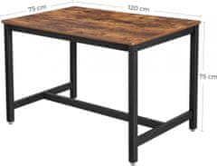 Artenat Jídelní stůl Stella, 120 cm, hnědá / černá