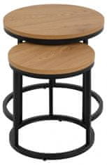 Design Scandinavia Odkládací stolek Spiro (SET 2 ks), divoký dub