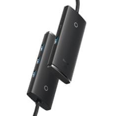 BASEUS Lite HUB adaptér USB-C - 4x USB 1m, černý