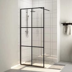 Vidaxl Zástěna do průchozí sprchy čiré ESG sklo 90 x 195 cm černá