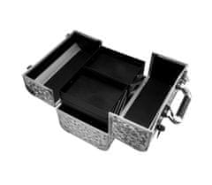 APT Kosmetický kufr - stříbrný se vzorem