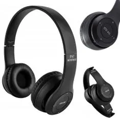 Verk 04110 Bluetooth sluchátka P47, bezdrátová sluchátka s mikrofonem a MP3 přehrávačem černá