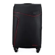 Velký cestovní kufr XL STL1651 soft černá/červená
