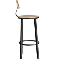 tectake 2 Barové židle Poole - Industrial světlé dřevo, dub Sonoma