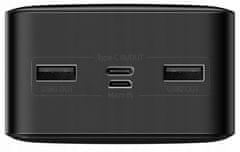 EnergoDom Powerbank 30000mAh LED USB-C QC 3.0 15W 3A, černá