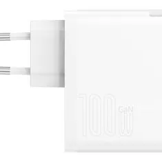 BASEUS GaN5 Pro síťová nabíječka USB / USB-C 100W QC PD, bíla