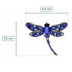 Pinets® Brož modrá vážka s kubickými zirkony
