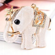 Pinets® Přívěsek na klíče bílý slon s kubickou zirkonií