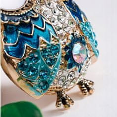 Pinets® Přívěsek na klíče modrý ptáček s velkýma očima s kubickou zirkonií