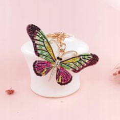 Pinets® Přívěsek na klíče fialovozelený motýl