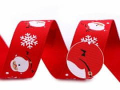 Kraftika 3m červená vánoční rypsová stuha šíře 24 mm