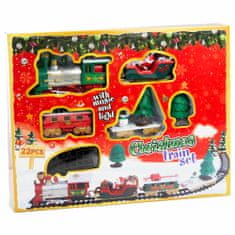 EDANTI Vánoční Vláček Toy Train Elektrická Lokomotiva Baterie 22 Prvků