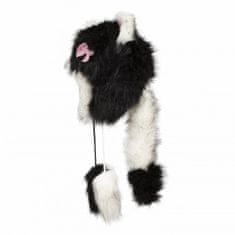 Haker Dětská zimní čepice zvířátko kočka S černobílá II