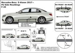 Rider Ochranné boční lišty na dveře, Mercedes E-Klasse, W213, 2016- , Sedan, Limousine