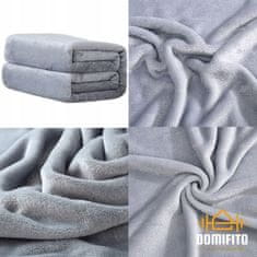 Wings Měkká deka, flanel, fleece, přehoz, šedá, 160x200 cm