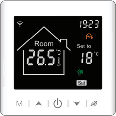 TRB-3 WiFi, programovatelný pokojový termostat pro spínání kotlů, ovladatelný na dálku pomocí aplikace Android nebo iOS, Barva: Černá