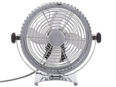Beliani Stolní ventilátor 24 cm stříbrný RIBBLE