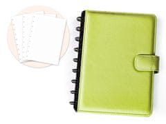 Kožený zápisník klasický - Světle zelená, linkovaný