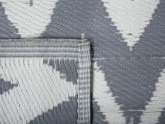 Beliani Šedý venkovní oboustranný koberec s cik-cak vzorem 90x180 cm SIRSA