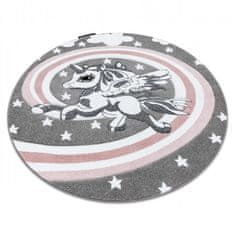 Dywany Łuszczów Dětský kusový koberec Petit Pony grey kruh 120x120 (průměr) kruh