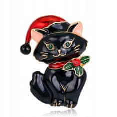 Pinets® Brož černé kotě Vánoční dekorace