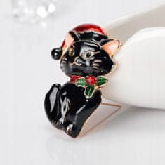 Pinets® Brož černé kotě Vánoční dekorace