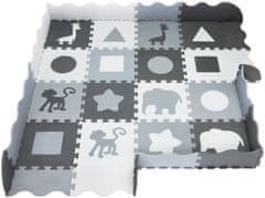Moby System Pěnová rohož puzzle XL 150 x 150 x 1 cm s okrajem - EVA pěna - šedá
